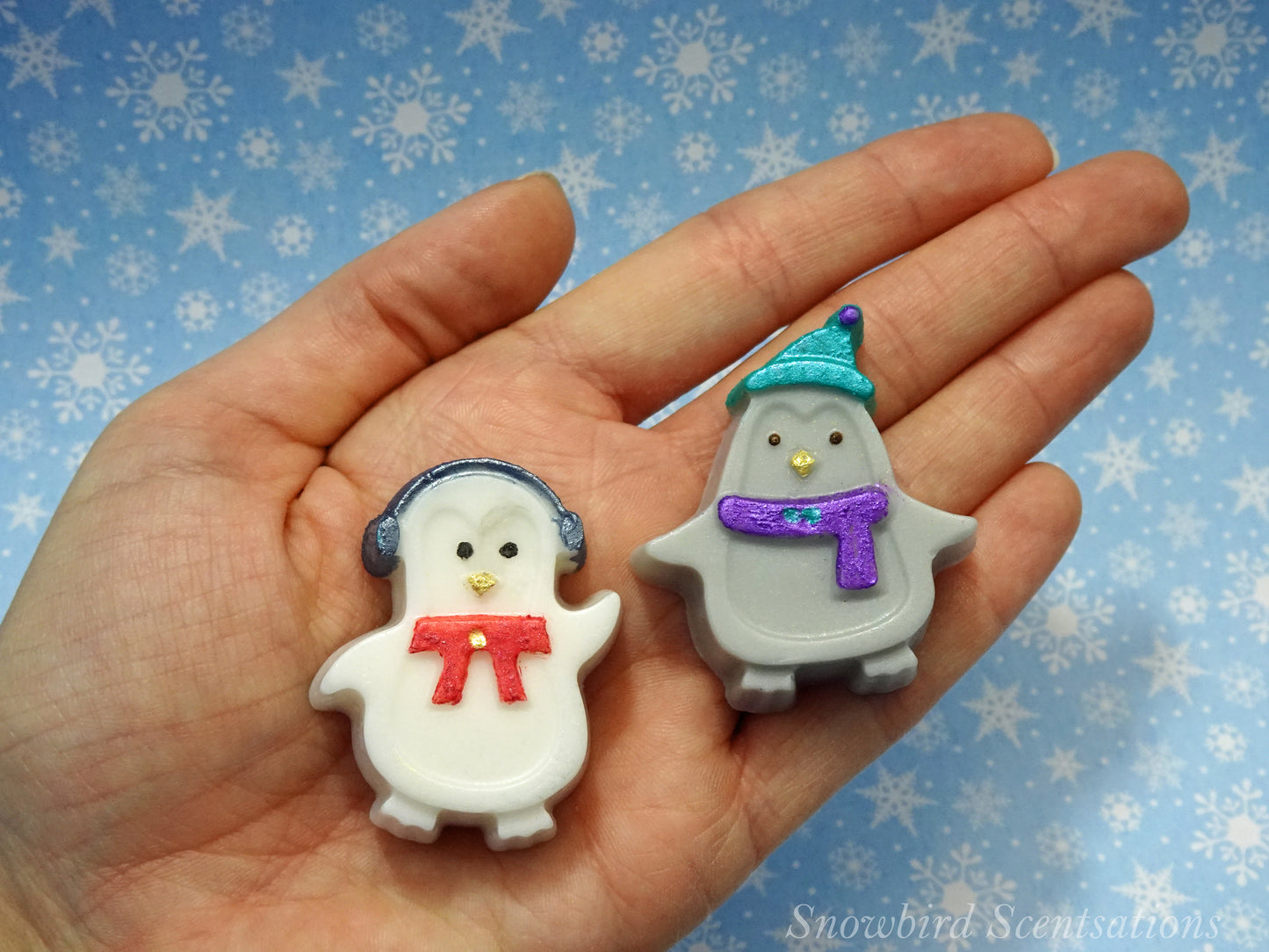 Penguin with Earmuffs or Toboggan (Solid or Painted)