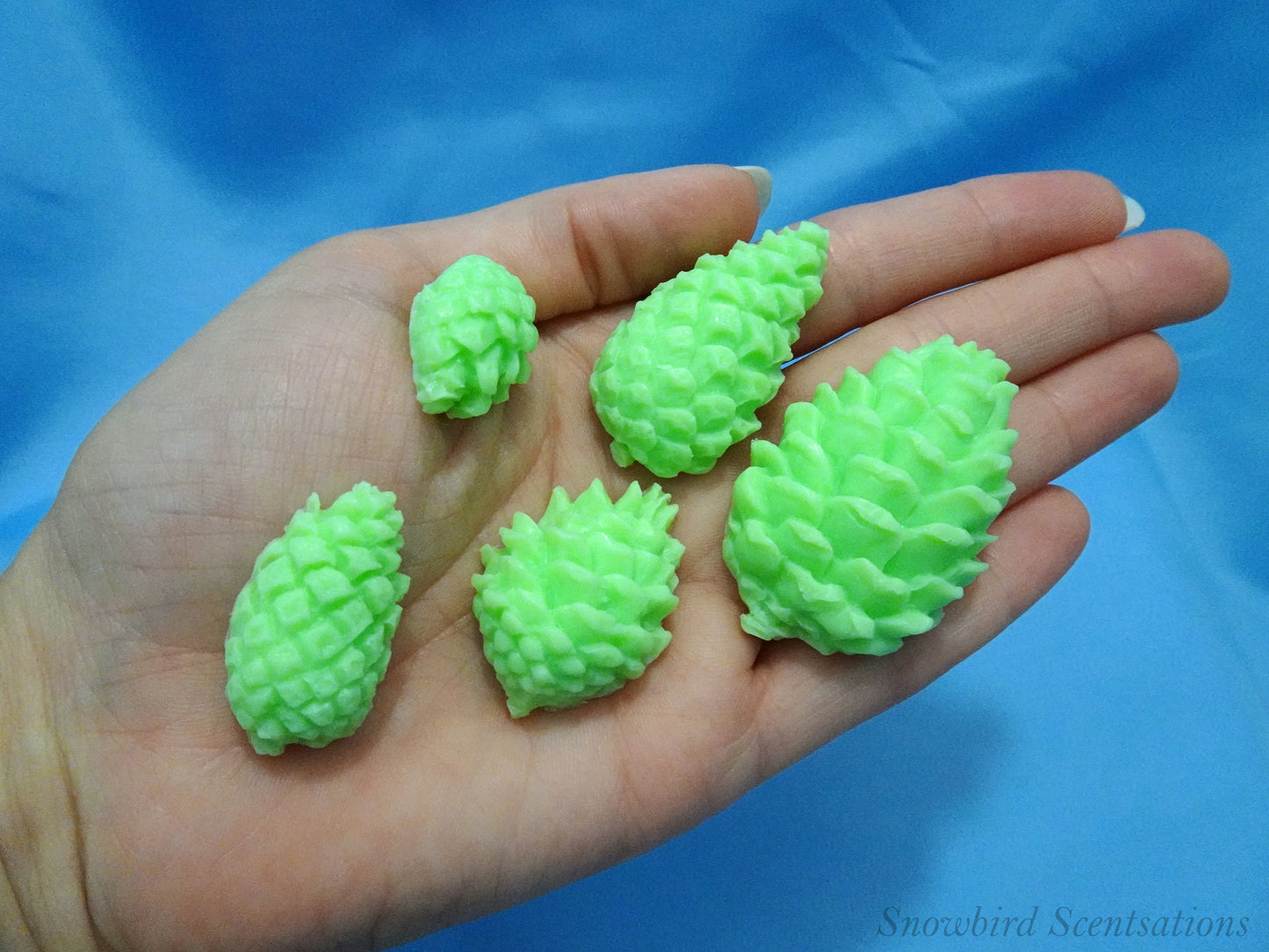 Small Pinecones - Set of 5 (Solid or "Snow Covered")