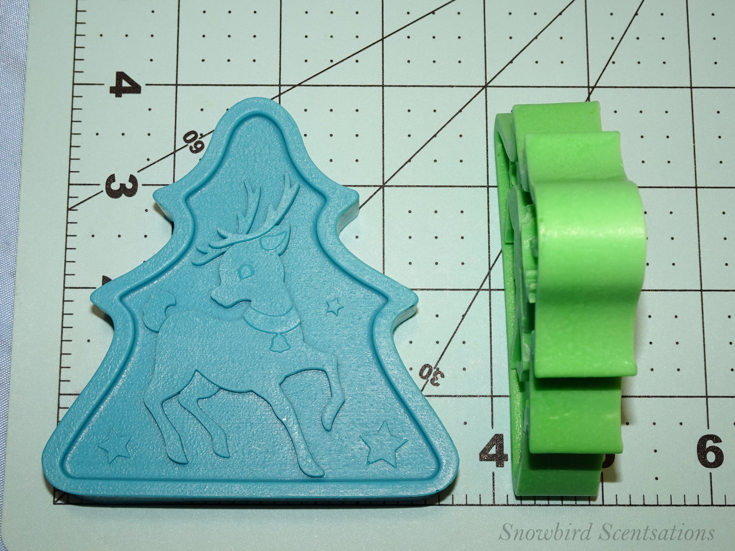 Christmas Tree Shape with Reindeer (Solid or Painted)