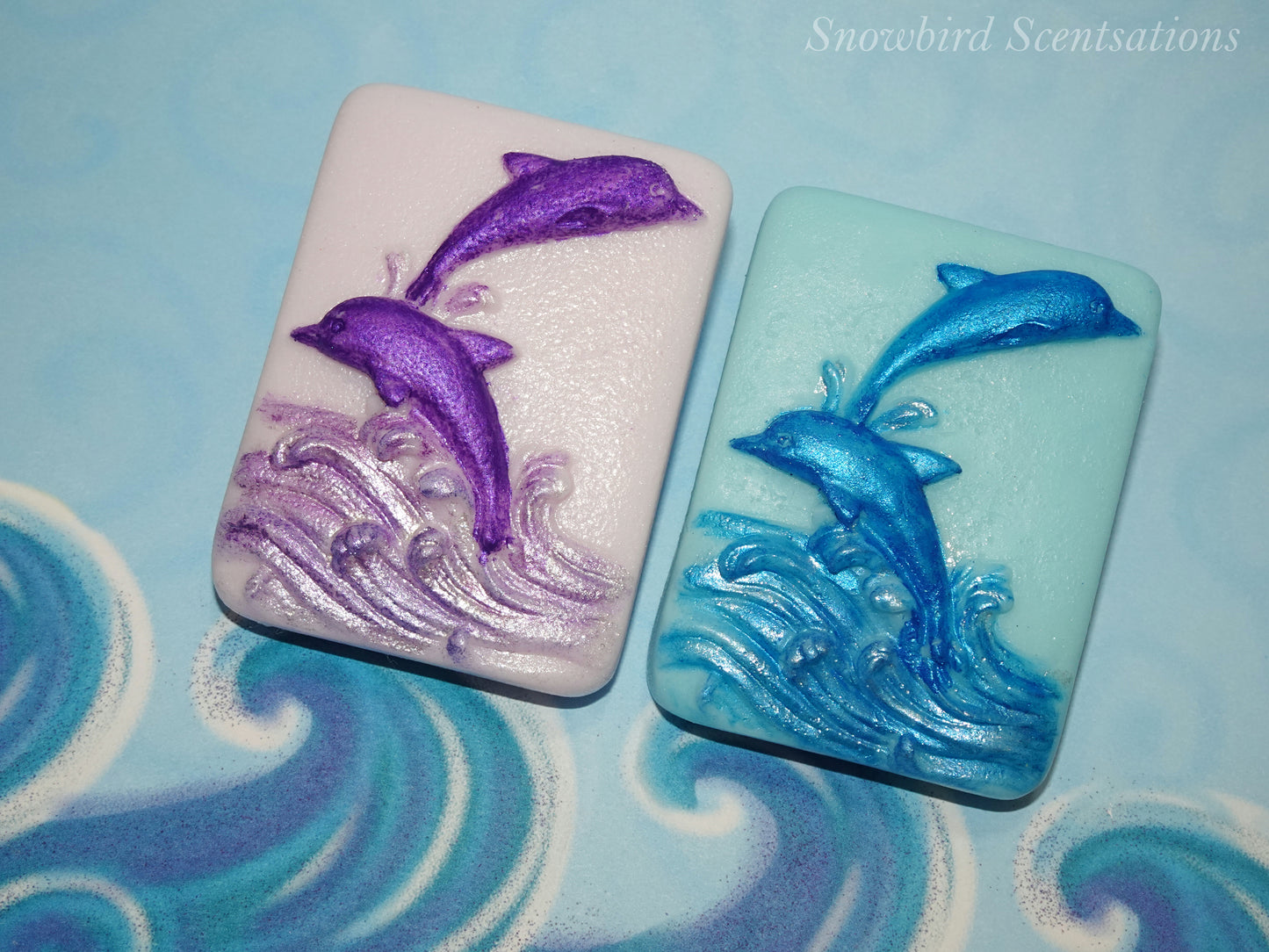 Dolphins with Waves Bar (Solid or Painted)
