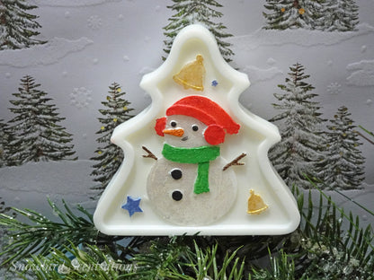 Christmas Tree Shape with Snowman (Solid or Painted)