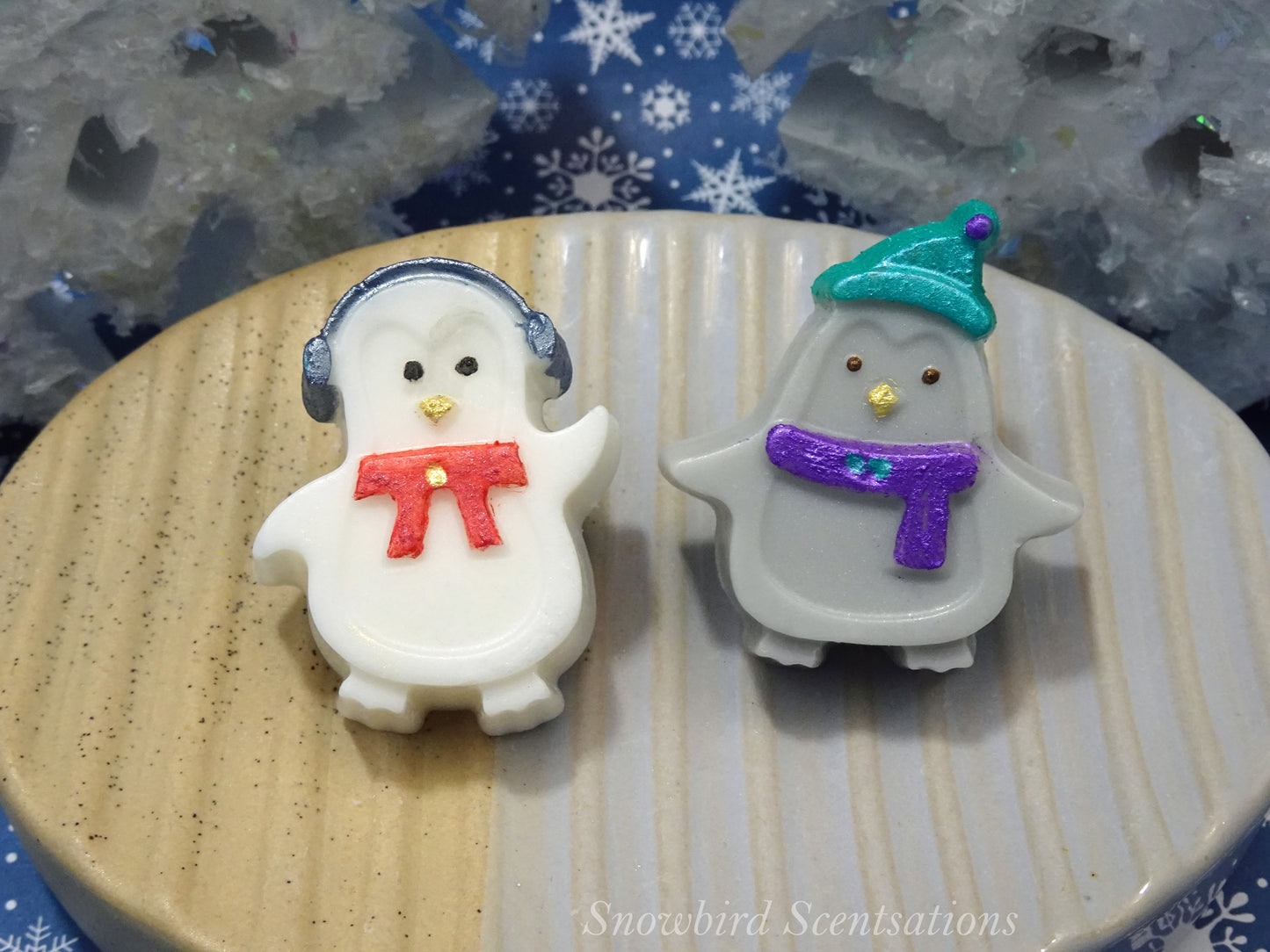 Penguin with Earmuffs or Toboggan (Solid or Painted)