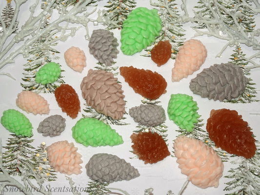 Small Pinecones - Set of 5 (Solid or "Snow Covered")
