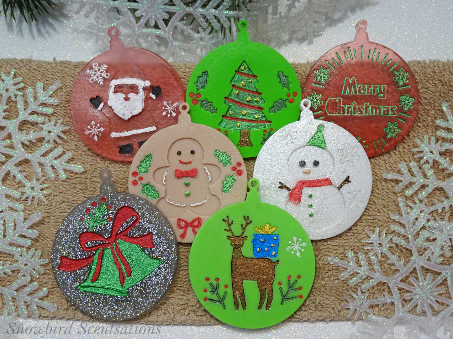 Christmas Ornament Soaps - Assortment of 7 (Solid or Painted)