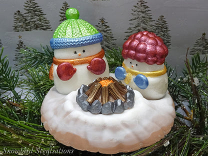 Snowmen By A Campfire Set (Solid or Painted)