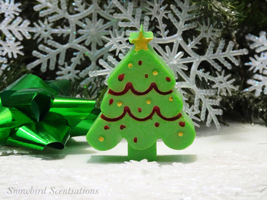 Small Decorated Christmas Tree with Garland (Solid or Painted)