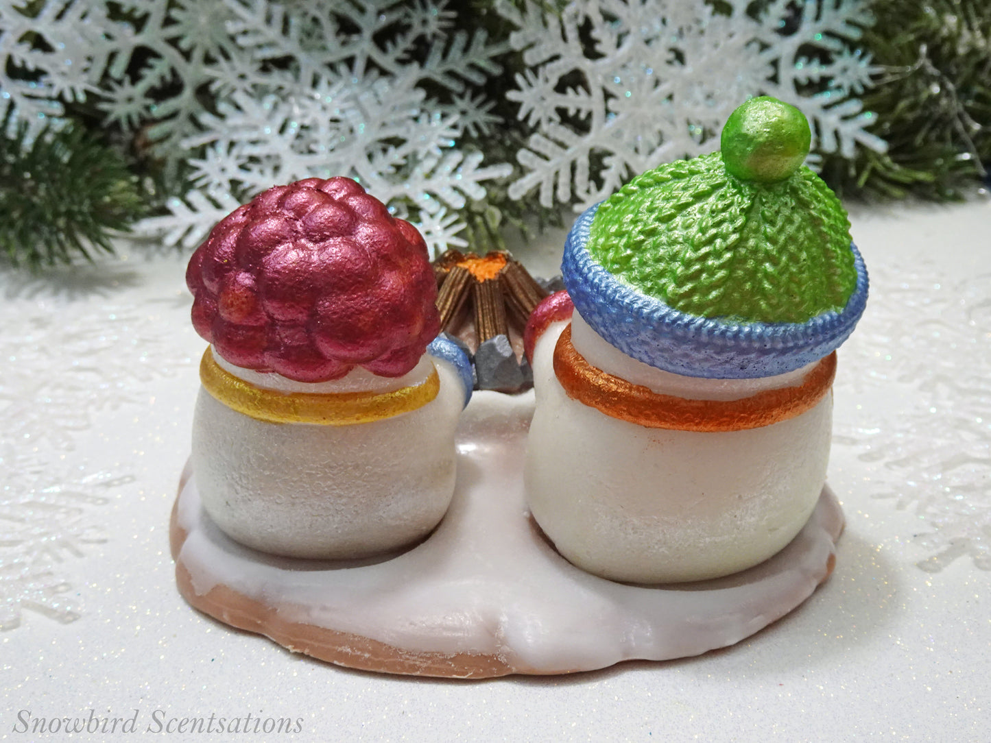 Snowmen By A Campfire Set (Solid or Painted)