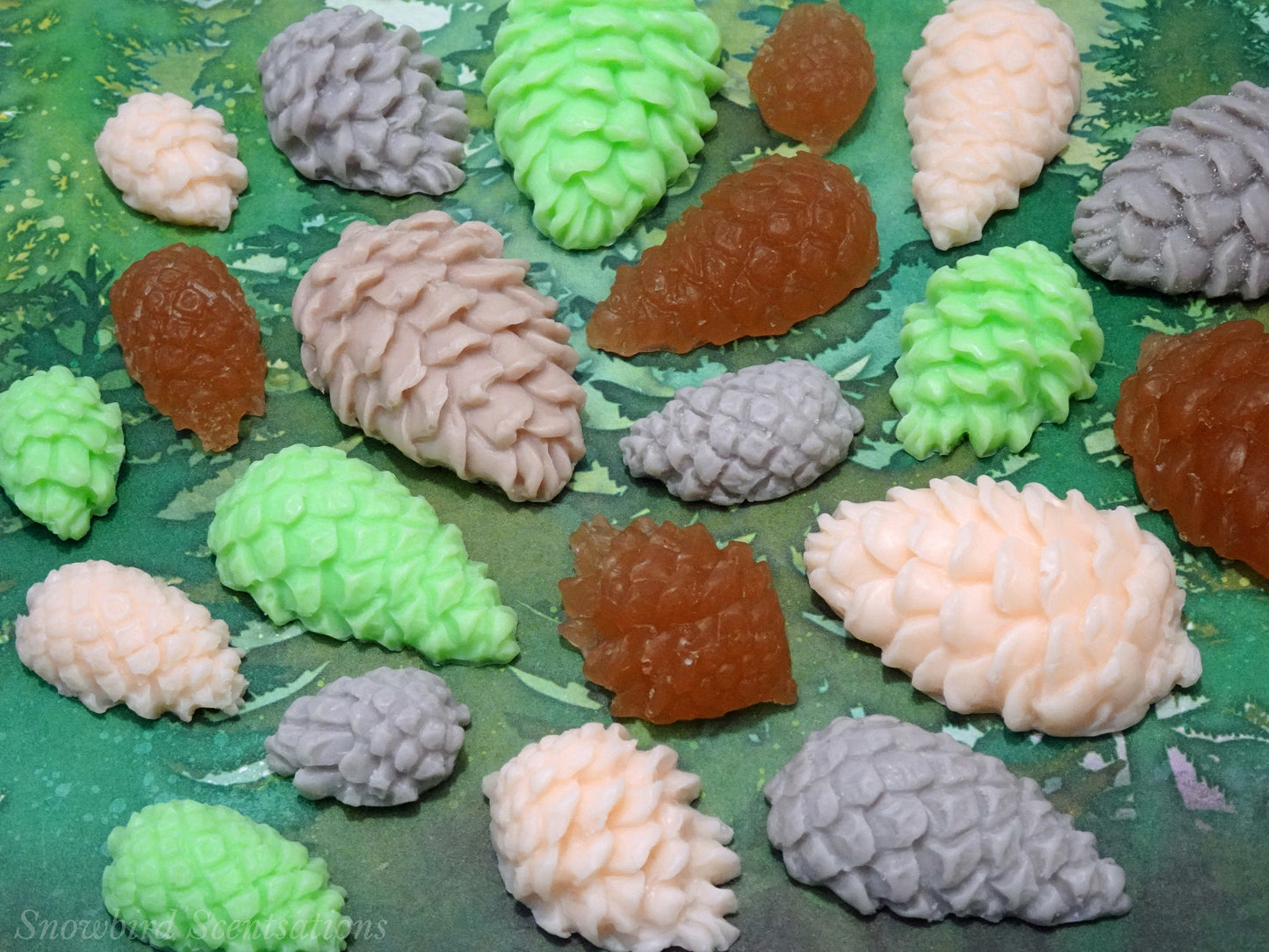 Small Pinecones - Set of 5 (Solid or "Snow Covered")