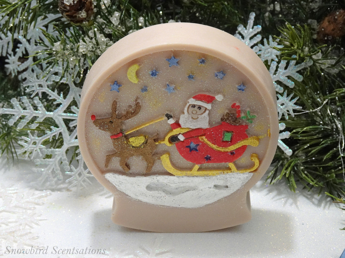 Christmas Santa Snow Globe (Solid or Painted)