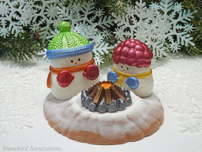 Snowmen By A Campfire Set (Solid or Painted)