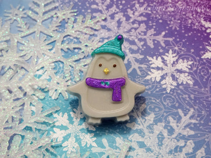 Penguin with Earmuffs or Toboggan (Solid or Painted)