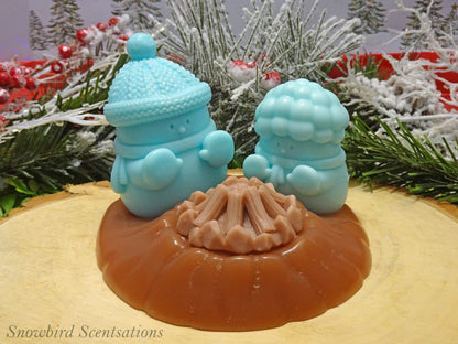 Snowmen By A Campfire Set (Solid or Painted)