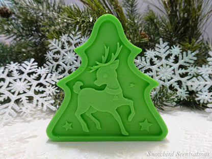 Christmas Tree Shape with Reindeer (Solid or Painted)