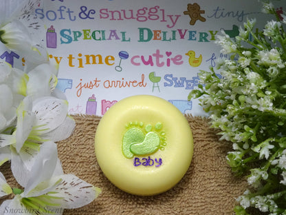 Footprints & "Baby" Disc Soap (Painted)