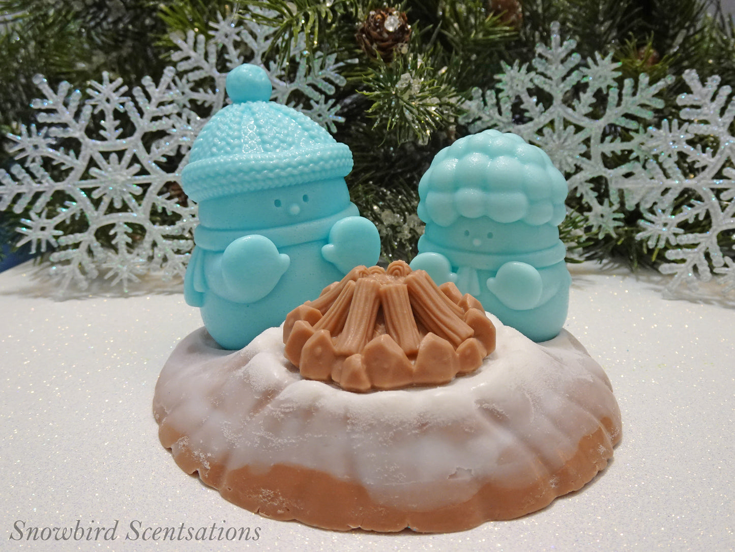 Snowmen By A Campfire Set (Solid or Painted)