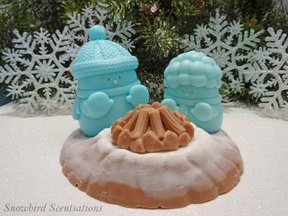 Snowmen By A Campfire Set (Solid or Painted)