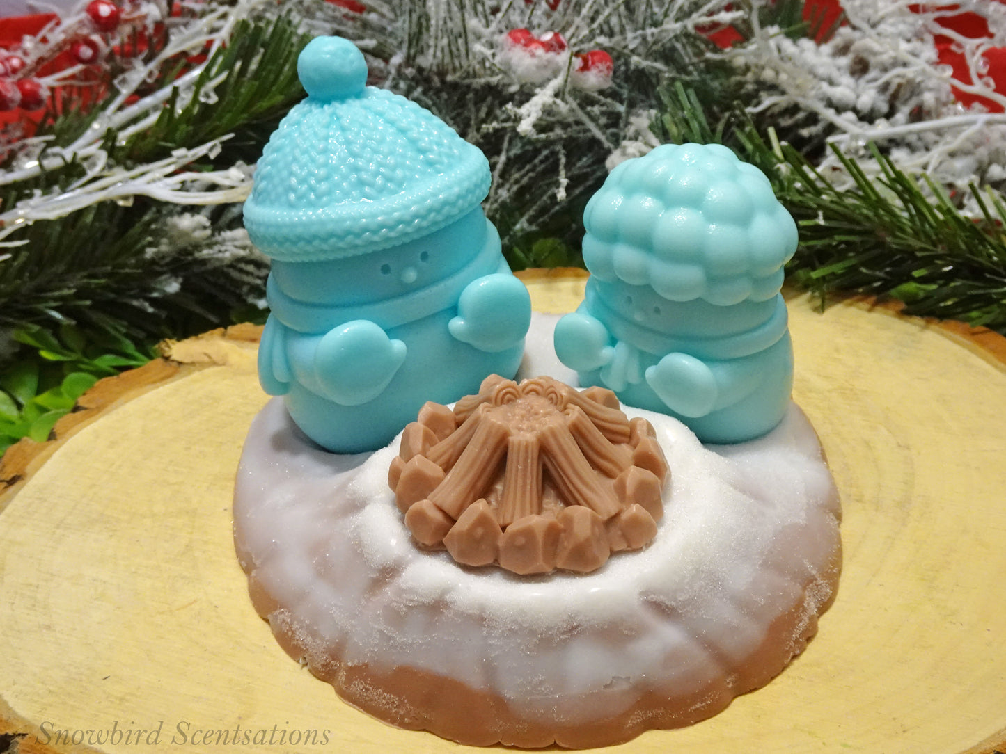 Snowmen By A Campfire Set (Solid or Painted)