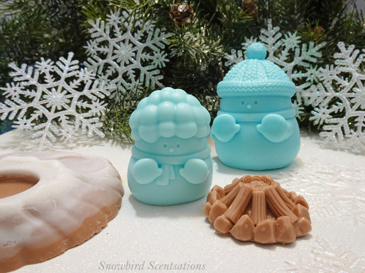 Snowmen By A Campfire Set (Solid or Painted)