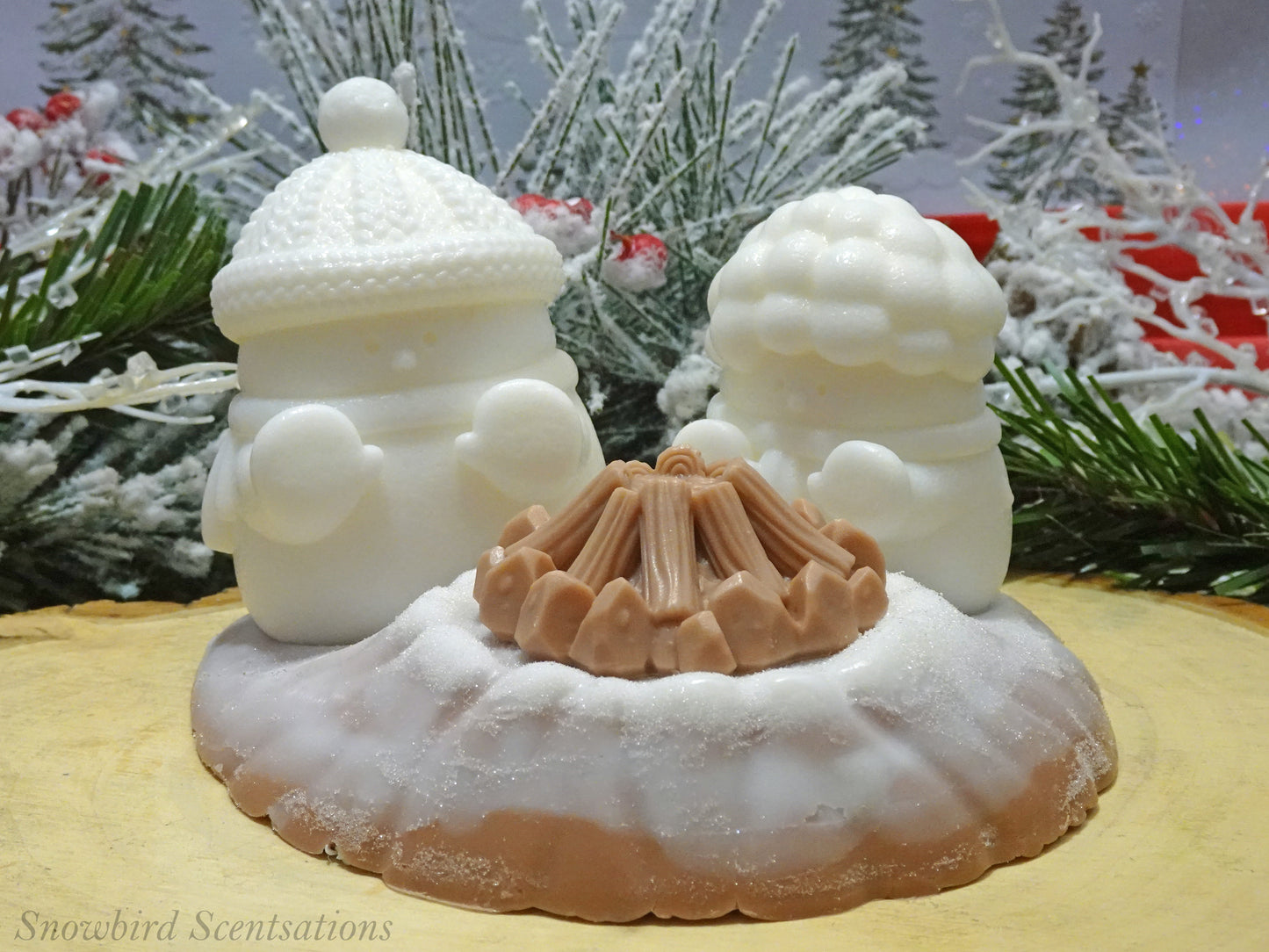 Snowmen By A Campfire Set (Solid or Painted)