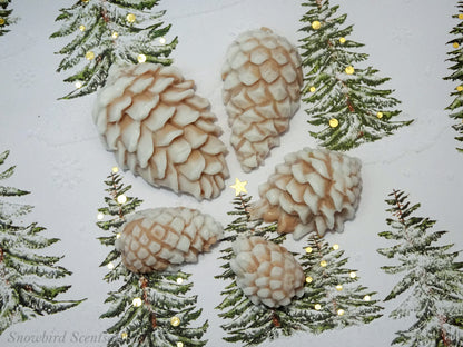 Small Pinecones - Set of 5 (Solid or "Snow Covered")