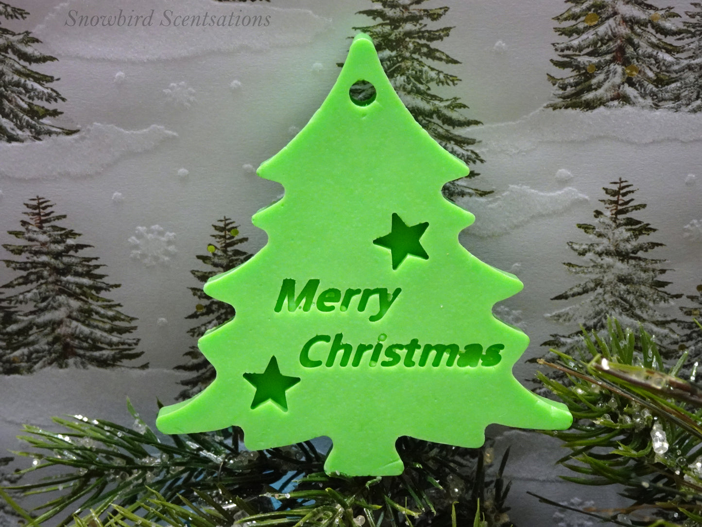 Christmas Tree with "Merry Christmas" (Solid)
