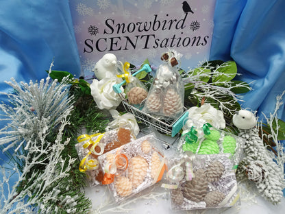 Small Pinecones - Set of 5 (Solid or "Snow Covered")