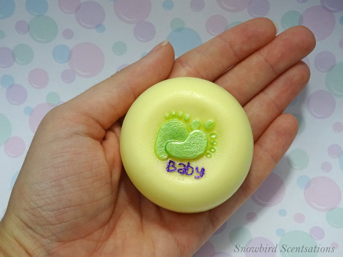 Footprints & "Baby" Disc Soap (Painted)