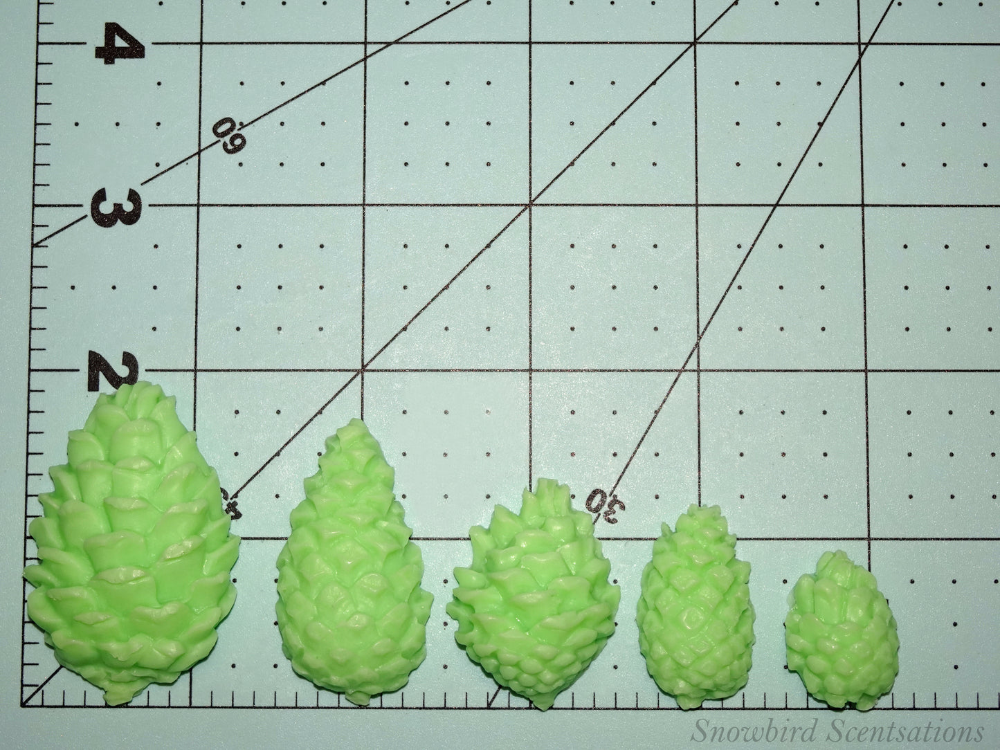 Small Pinecones - Set of 5 (Solid or "Snow Covered")