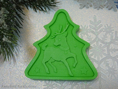 Christmas Tree Shape with Reindeer (Solid or Painted)