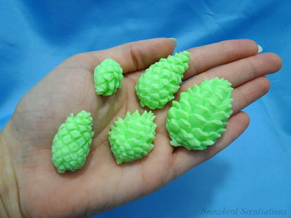 Small Pinecones - Set of 5 (Solid or "Snow Covered")