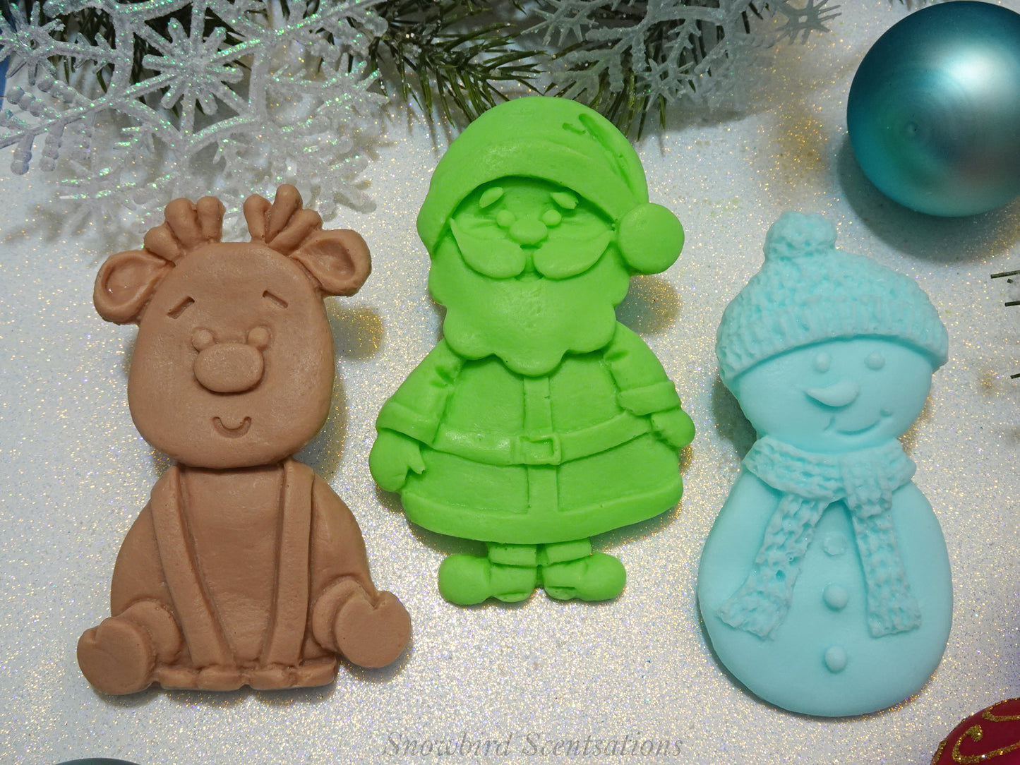 Santa, Reindeer, or Snowman Soap (Solid or Painted)