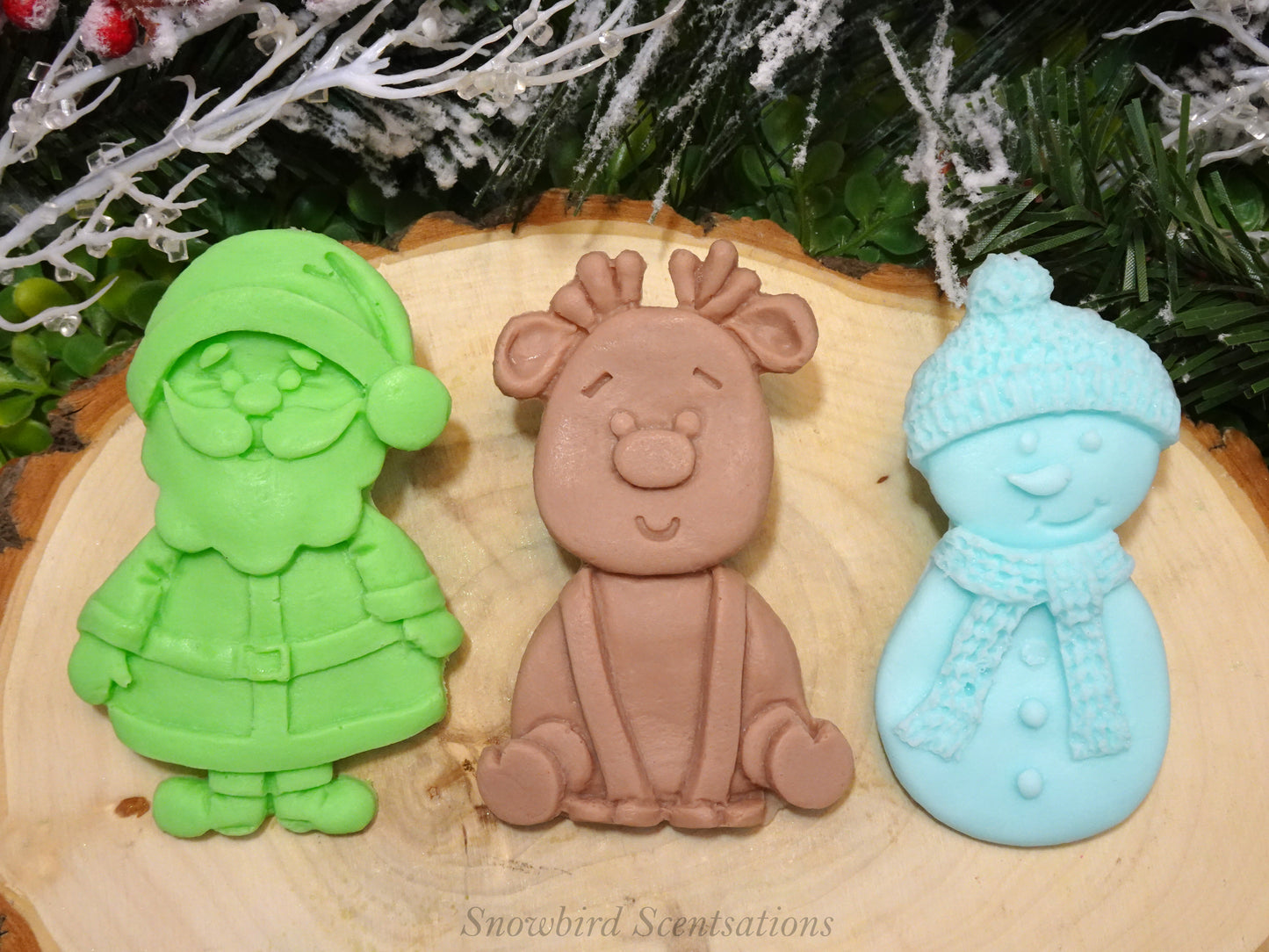 Santa, Reindeer, or Snowman Soap (Solid or Painted)