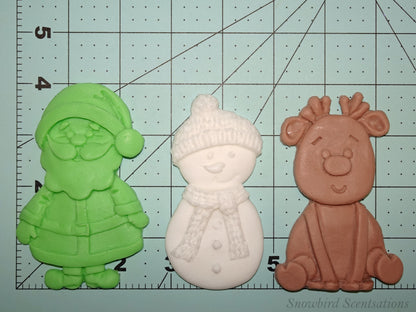 Santa, Reindeer, or Snowman Soap (Solid or Painted)