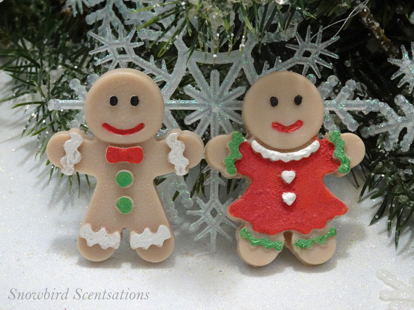 Santa Hat, Christmas Tree, Snowflake, Snowman, Gingerbread Boy, & Gingerbread Girl - Set of 6 (Solid or Painted)