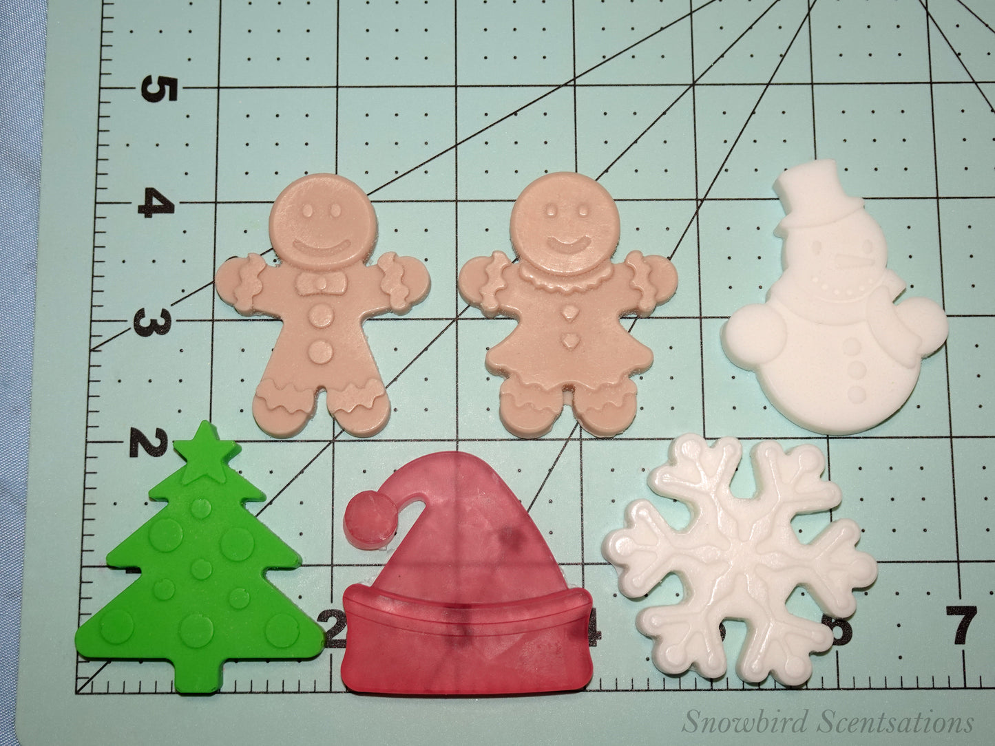 Santa Hat, Christmas Tree, Snowflake, Snowman, Gingerbread Boy, & Gingerbread Girl - Set of 6 (Solid or Painted)
