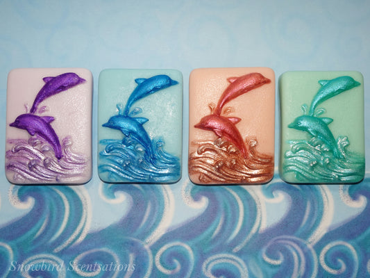 Dolphins with Waves Bar (Solid or Painted)