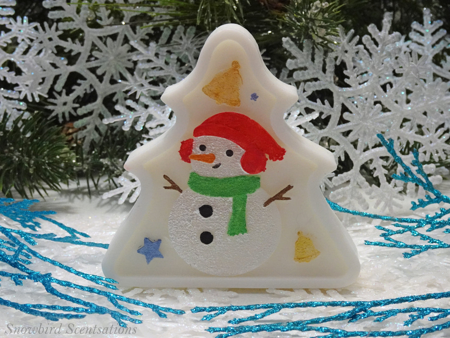 Christmas Tree Shape with Snowman (Solid or Painted)
