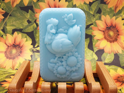Rooster with Flowers (Solid)