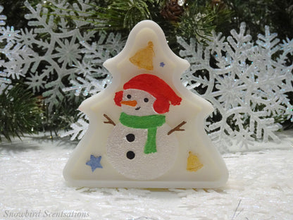 Christmas Tree Shape with Snowman (Solid or Painted)