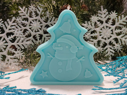 Christmas Tree Shape with Snowman (Solid or Painted)