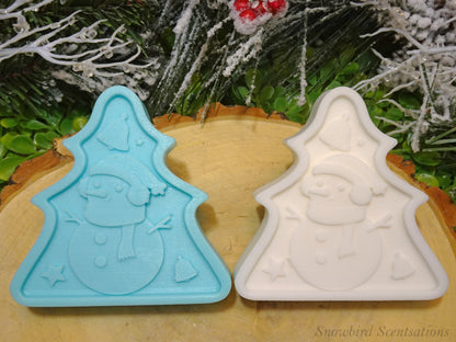 Christmas Tree Shape with Snowman (Solid or Painted)