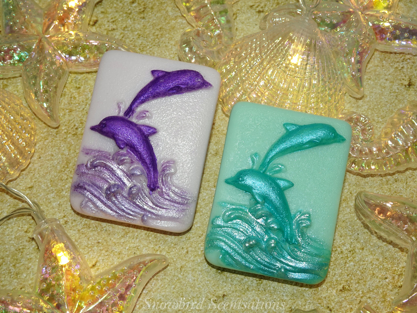 Dolphins with Waves Bar (Solid or Painted)