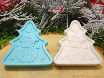 Christmas Tree Shape with Snowman (Solid or Painted)