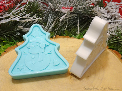 Christmas Tree Shape with Snowman (Solid or Painted)