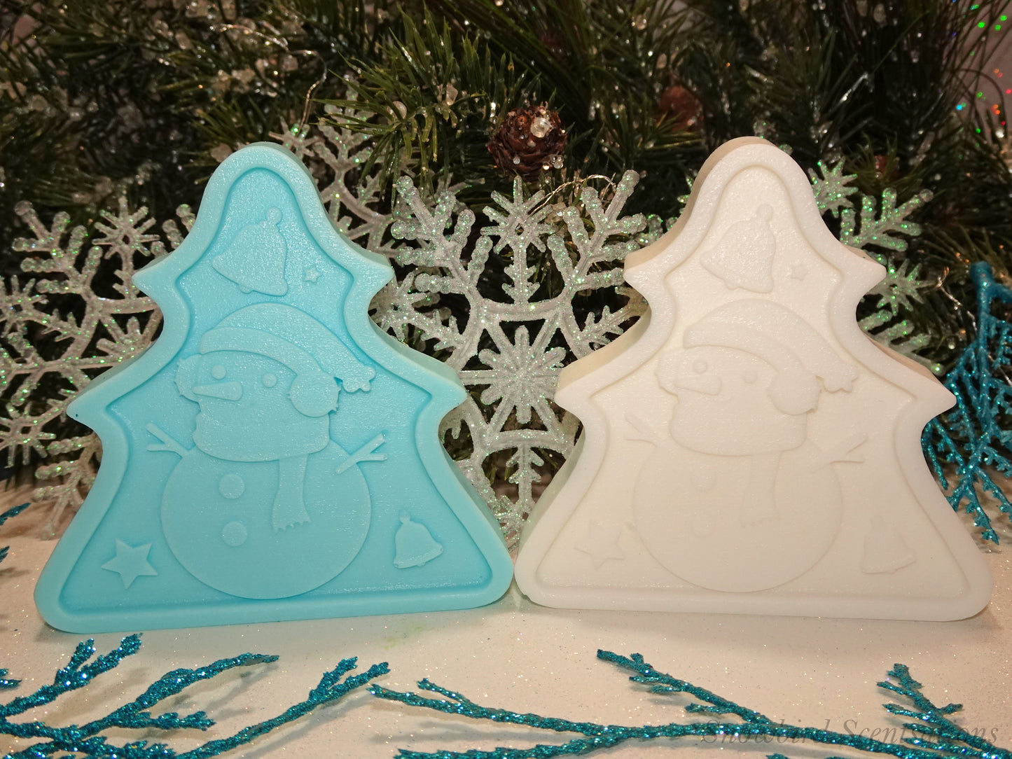 Christmas Tree Shape with Snowman (Solid or Painted)