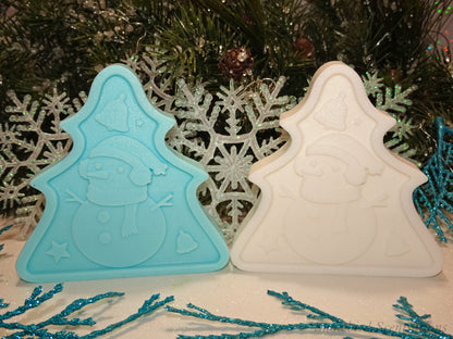 Christmas Tree Shape with Snowman (Solid or Painted)