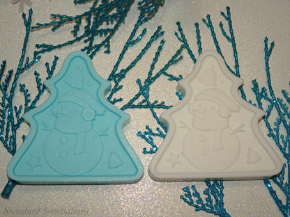 Christmas Tree Shape with Snowman (Solid or Painted)