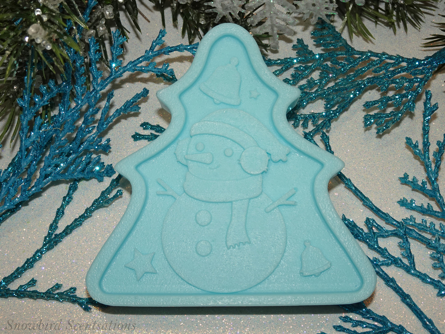 Christmas Tree Shape with Snowman (Solid or Painted)
