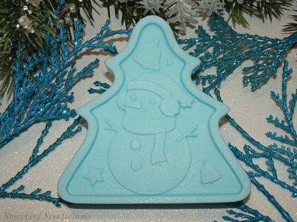 Christmas Tree Shape with Snowman (Solid or Painted)
