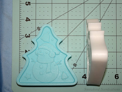 Christmas Tree Shape with Snowman (Solid or Painted)